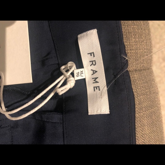 FRAME Navy Satin Cargo Pants - Picture 5 of 10
